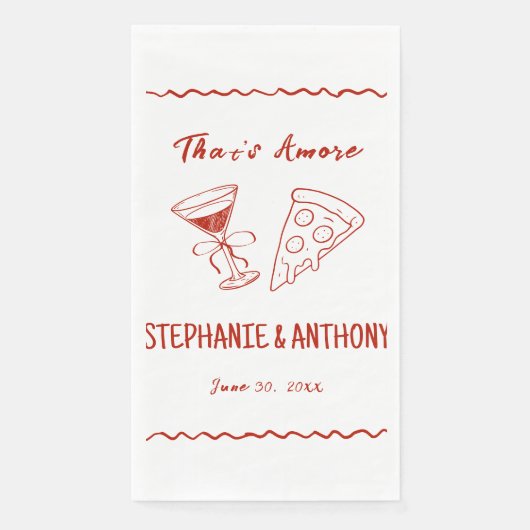 Rood grillig Lijst dat een meer Italiaanse bruilof Servet (Voorkant)