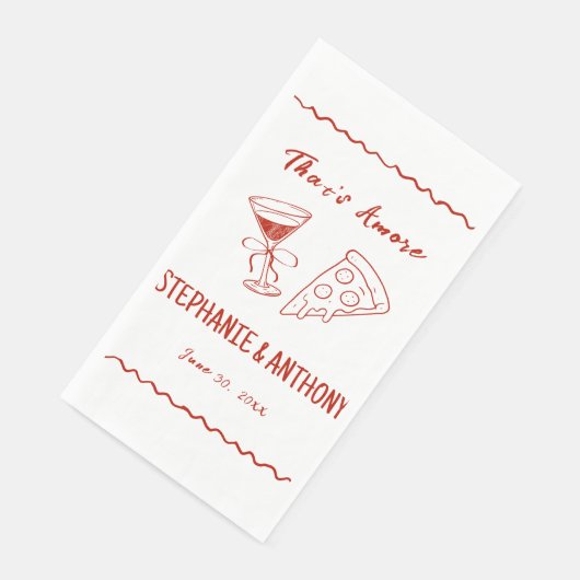 Rood grillig Lijst dat een meer Italiaanse bruilof Servet (Hoek)