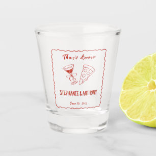 Rood grillig Lijst dat een meer Italiaanse bruilof Shot Glas