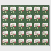 Rood & Groen 1950s Retro Seizoen Groeten Cadeaupapier (Vlak)