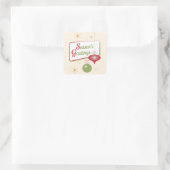 Rood & Groen 1950s Retro Seizoen Groeten Vierkante Sticker (Tas)