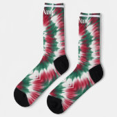 Rood & groen | Aangepaste naam Sokken (Links)