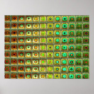 Rood Groen Abstract Art. 3 Poster