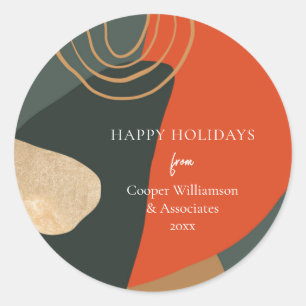 Rood Groen Abstract Uniek Bedrijfs Kerstmis Ronde Sticker