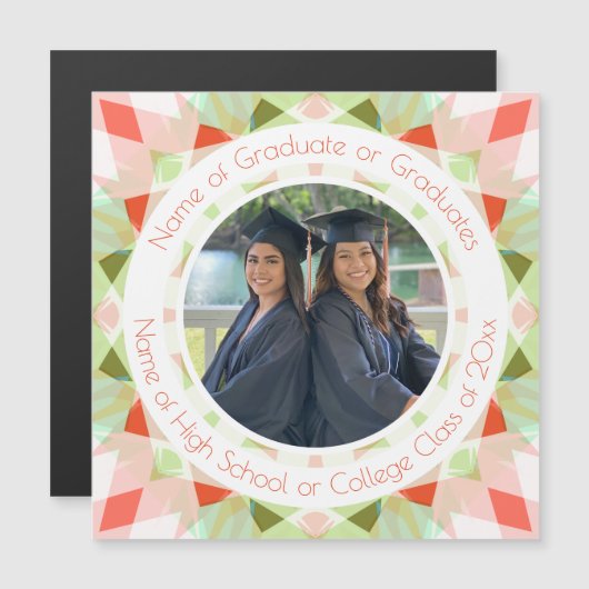 Rood Groen Afstuderen Foto Keepsake Gift (Voorkant / Achterkant)