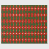 Rood groen argyle of diamant motief inpakpapier (Vlak)