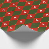 Rood groen argyle of diamant motief inpakpapier (Hoek)