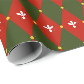 Rood groen argyle of diamant motief inpakpapier (Rol Hoek)