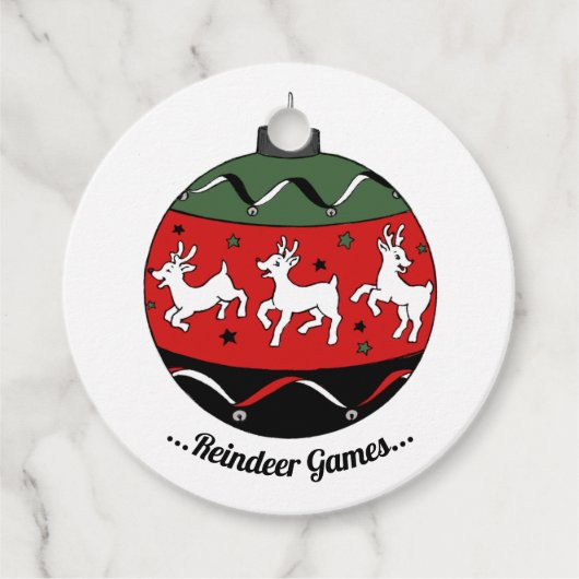 Rood/groen Baby rendier Bedankjes Labels (Voorkant)