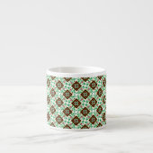 rood groen Barcelona Floral Patroon Espresso Kop (Voorkant)