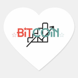 "Rood Groen Bitcoin Groeigrafiek Hart Ontwerp" Sticker