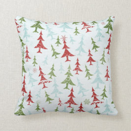 Rood, groen, blauw en wit kerstseizoen kussen