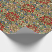 Rood Groen Blauw Faux Goud Arabisch Kunstpatroon Cadeaupapier (Hoek)
