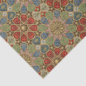 Rood Groen Blauw Faux Goud Arabisch Kunstpatroon Tissuepapier (Detail)