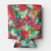 Rood groen blauw Geel Abstractie Blikjeskoeler (Achterkant)