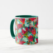 Rood groen blauw Geel Abstractie Mok (Voorkant links)