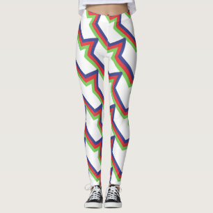 Rood groen blauw gestreept leggings