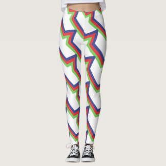 Rood groen blauw gestreept leggings