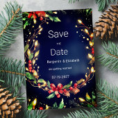 Rood groen blauw Kerstbloem Save the Date Kaart