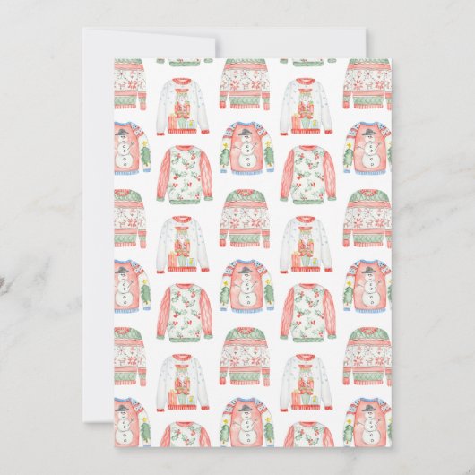 Rood groen blauw Lelijke trui Kerstfeest Kaart (Achterkant)