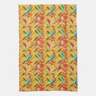 Rood Groen Blauw Paars Abstract Bloemmotief Art De Theedoek