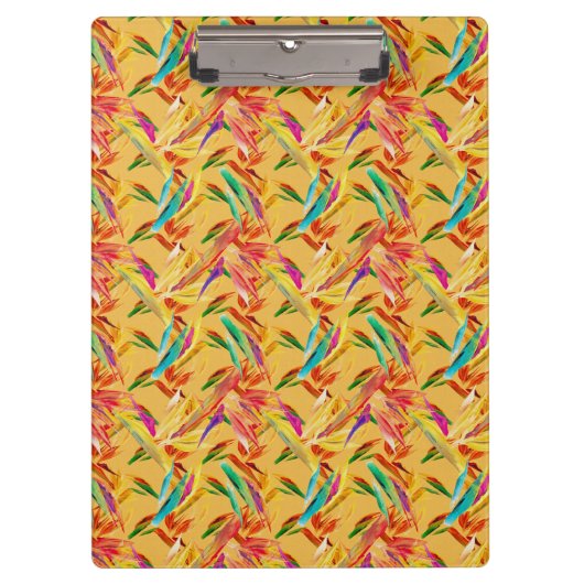 Rood Groen Blauw Paarse Abstracte Floral Art Deco Klembord (Voorkant)