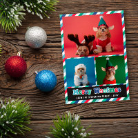 Rood Groen Blauw Retro Merry Woofmas Fotocollage