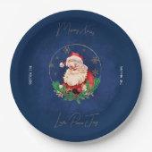 Rood Groen Blauw Santa Elegant Vrolijk Kerstfeest Papieren Bordje (Voorkant)