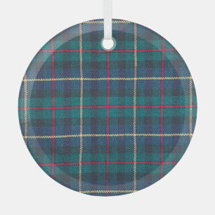 Rood, groen, blauw Schots tartan patroon. Glas Ornament