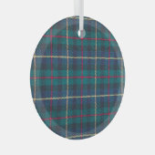 Rood, groen, blauw Schots tartan patroon. Glas Ornament (Voorkant Rechts)