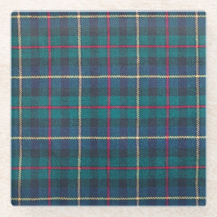 Rood, groen, blauw Schots tartan patroon. Glazen Onderzetter