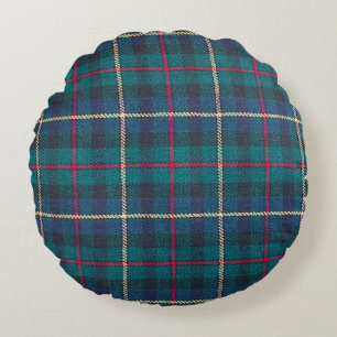 Rood, groen, blauw Schots tartan patroon. Rond Kussen