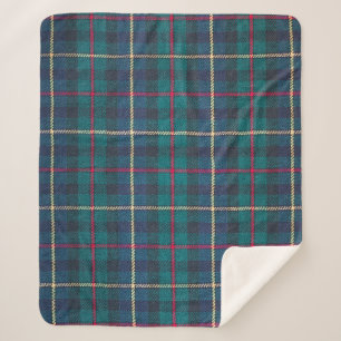 Rood, groen, blauw Schots tartan patroon. Sherpa Deken