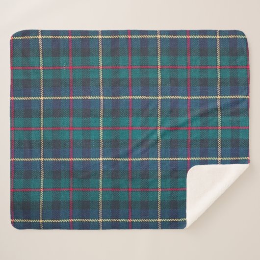 Rood, groen, blauw Schots tartan patroon. Sherpa Deken (Voorkant (horizontaal))