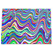 Rood, groen, blauw, wit Abstract kronkelig Birthda Groot Cadeauzakje (Voorkant)