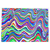 Rood, groen, blauw, wit Abstract kronkelig Birthda Groot Cadeauzakje (Achterkant)