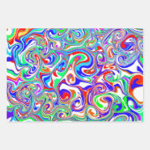Rood, groen, blauw, wit Abstract kronkelig Birthda Inpakpapier Vel (Voorkant 3)