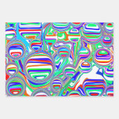 Rood, groen, blauw, wit Abstract kronkelig Birthda Inpakpapier Vel (Voorkant 2)