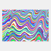 Rood, groen, blauw, wit Abstract kronkelig Birthda Inpakpapier Vel (Voorkant)