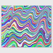 Rood, Groen, Blauw, Wit Abstract kronkelig Cadeaupapier (Vlak)