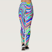 Rood, Groen, Blauw, Wit Abstract kronkelig Leggings (Achterkant)