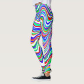 Rood, Groen, Blauw, Wit Abstract kronkelig Leggings (Links)