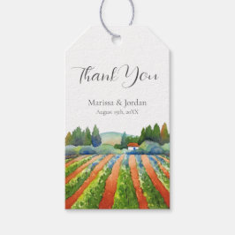 Rood Groen Blauwe Wijngaard  Cadeaulabel