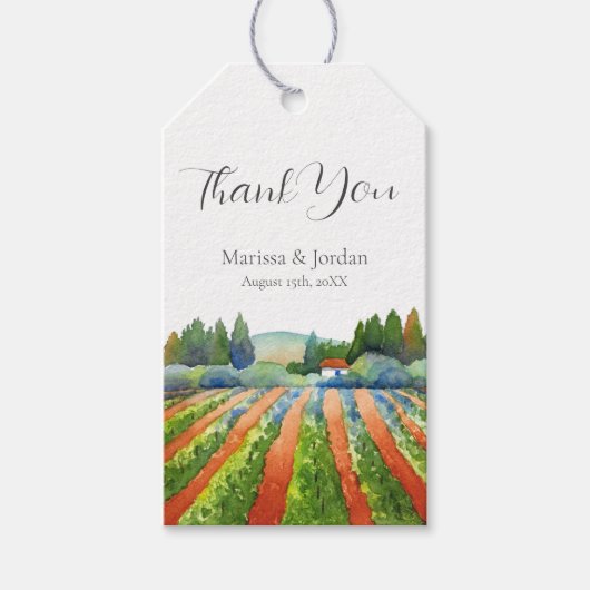 Rood Groen Blauwe Wijngaard Cadeaulabel (Voorkant)