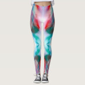 Rood groen blauwgroen wit bokeh streaks abstracte leggings (Voorkant)