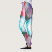 Rood groen blauwgroen wit bokeh streaks abstracte  leggings (Links)