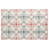 Rood & Groen  Bloemen Damasks Stof (Fat Quarter)