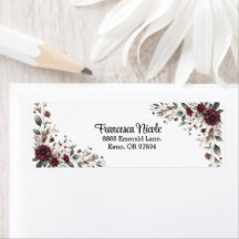 Rood & Groen Bloemen Grens Adres Sticker