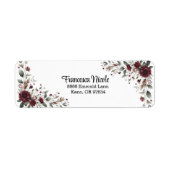 Rood & Groen Bloemen Grens Adres Sticker (Voorkant)