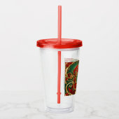 Rood Groen Bloemen Kerst Vakantie Acryl Tumbler Acryl Drinkbeker (Rechts)